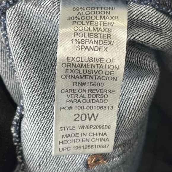 Democracy Ab-technology Dark Wash Distressed Jeans Raw Hem Size‎ 20 - Picture 5 of 7